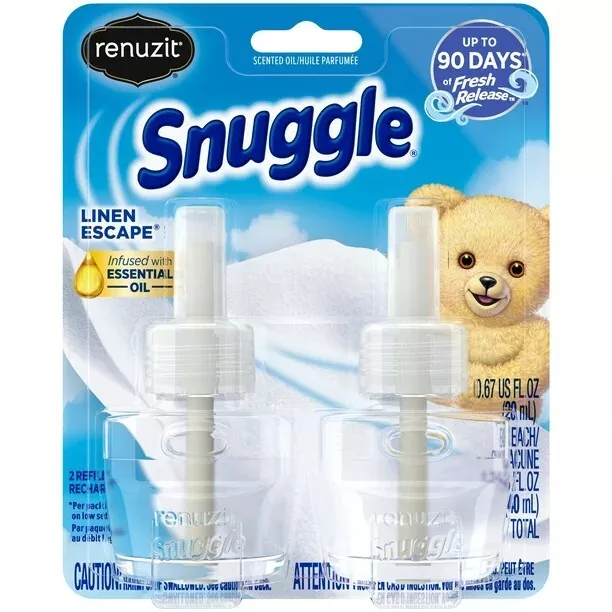 Renuzit Snuggle Scented Oil Refill for Plug In Air Fresheners Linen Escape 2 CT