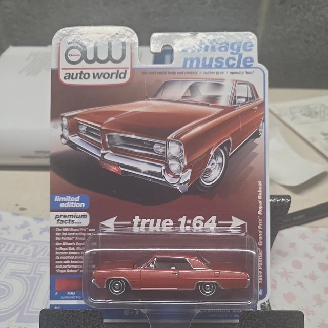 Pontiac Royal Bobcat Grand Prix 1969 – Auto World 1/18 – Miniature De Collection En Métal Monté, échelle 1/18, état Neuf Sous Emballage D'origine