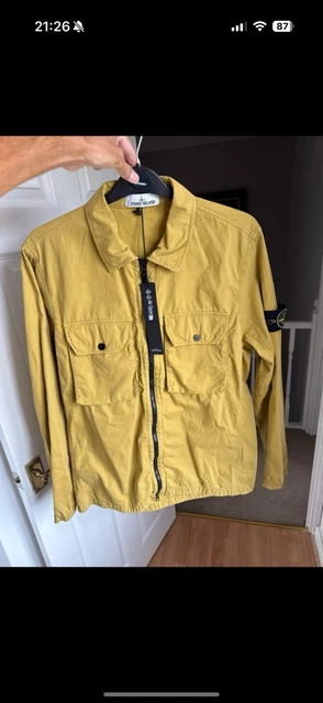 MENS STONE ISLAND Overshirt In Mustard Colour Brand New With Tags