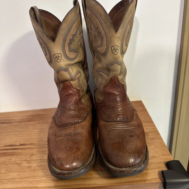 ARIAT COBALT XR Brown Bull Hide Leather Round Toe Cowboy  display picture 1