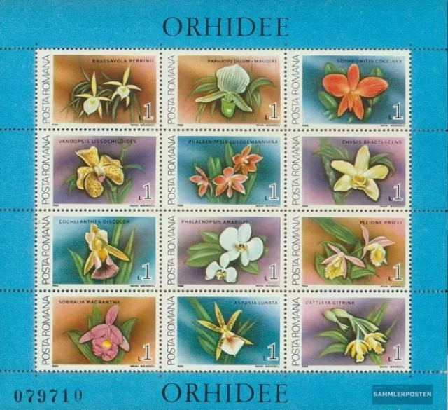 Rumania Bloque 248 (completa edición) nuevo con goma original 1988 orquídeas