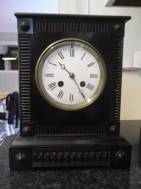 Antique 19th Century Victorian Library Mantle Clock