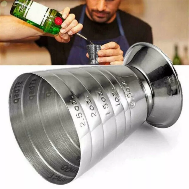 Multifuction Tool Mug Measure 2.5oz Bar Jigger Mixed 75ml Cup Drink Shot Metal