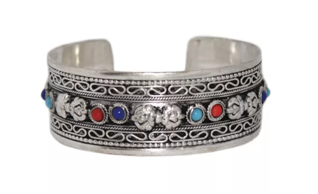 Coral Bracelet Lapis Bracelet Silver Bracelet Tibetan Bracelet Gypsy Bracelet