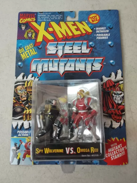 vtg 1994 Toy Biz X-Men Steel Mutants Spy Wolverine vs Omega Red Die Cast Figures