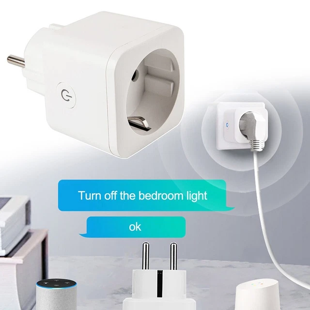 Pièce WiFi socket Meter PC Power Smart Voice Control Blanc 1 pièce 230V 3680W