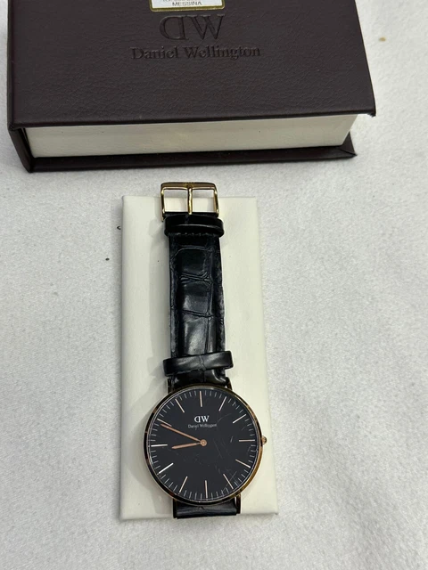 Cinturino dw pelle nero sale