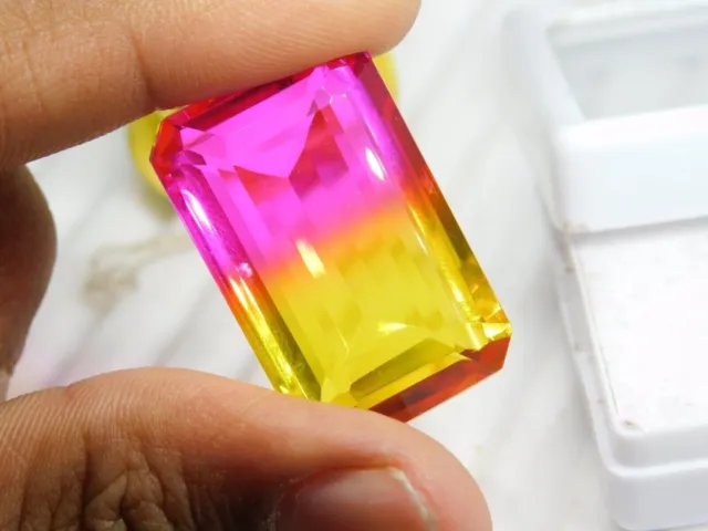 55.00 Ct Natural Tourmaline Emerald Cut South Africa Multi-Color Loose Gemstone