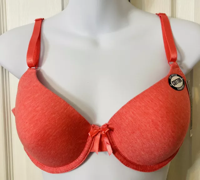 MAMIA Bra Size 38B Foam Padded Underwire Heathered Orange T-Shirt Bra