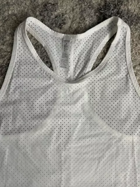 SPANX Perforated RACERBACK Tank Top 50160R White Size Large NWT $58 FREE SHIP 2