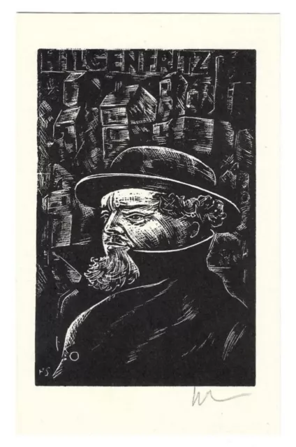 HANS SCHULZE: Exlibris für Heinrich Ilgenfritz, Portrait