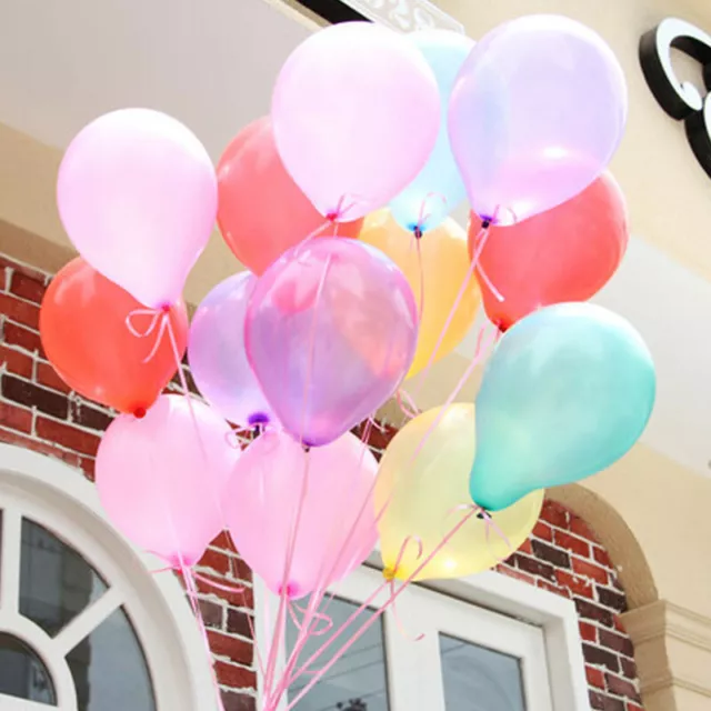 100 X De Mélange Couleur Uni Baloon 10 " Pouce Et Latex Ballons Anniversaire à