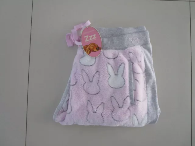 Peter Alexander Ladies Pink/Grey Bunny Cuddle Cuff Stretch Pant Size XL