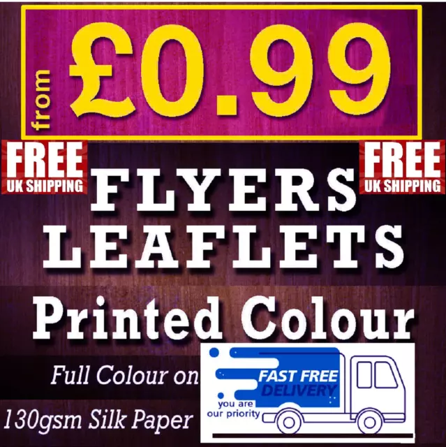 Flyers Leaflets Printed Full Colour Flyer Leaflet Printing 130gsm Silk A6 A5 A4