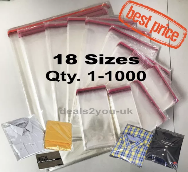 Clear Cellophane Bags Self Seal Small Large Cello Gift Sweet Party For Cards Wax