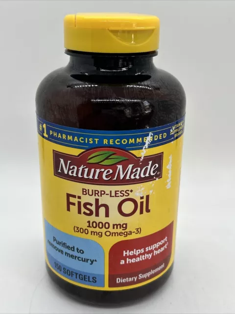 Nature Made Fish Oil - Burp-Less 1,000 mg 150 Sgels Exp 9/24