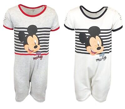Baby Boys MICKEY MOUSE Cotton Babygrow Bodysuit Sleepsuit Romper suit 0-24 month