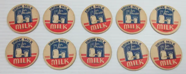 Drink Milk for Health Milk Bottle Cap Pog Lot of 10