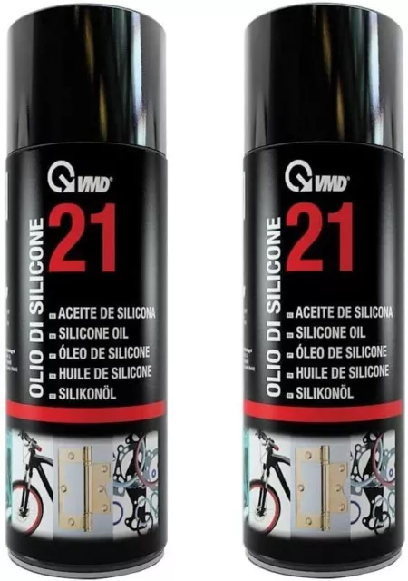 Vmd21-OLIO DI SILICONE-spray lubrificante Professionale, Trasparente 2pz X 400ml