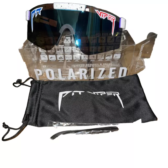 Pit Viper Absolute Freedom DW Sunglasses White/Blue Polarized Blue Mirror