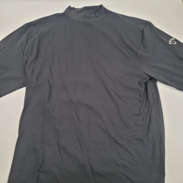 Callaway Golf Sport Pullover Mock Neck Shirt Mens Size XXL 2XL Long Sleeve Black