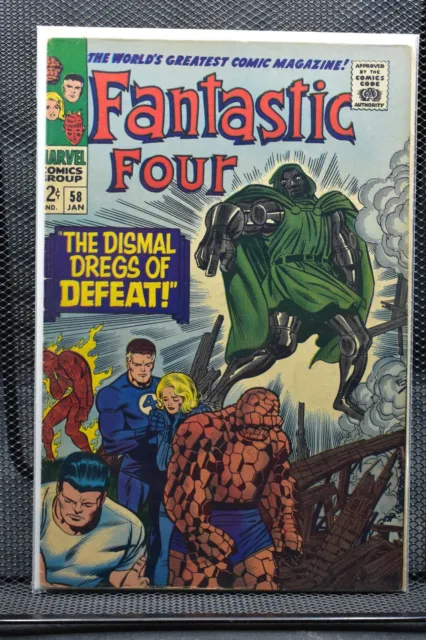 Fantastic Four #58 Marvel Silver Age 1967 Dr Doom & Silver Surfer Appear 6.5