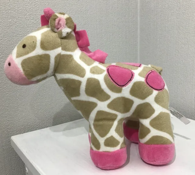 Carters Giraffe Jungle Jill Tan Brown White Pink Plush Soft Baby Toy 10" x 7" US