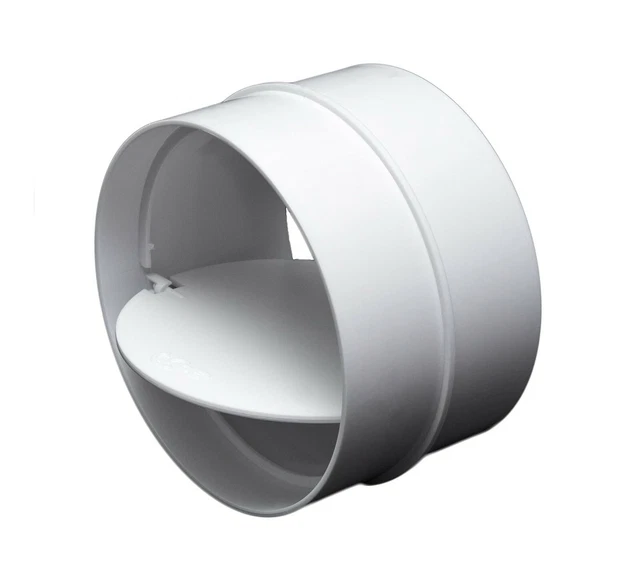 DUCT NON RETURN Valve 100mm Round Rigid Pipe Connector with Shutter