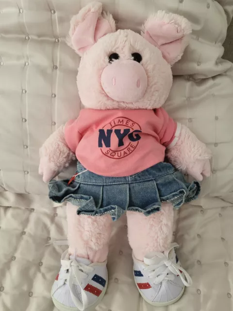 BUILD A BEAR Pink Pig Curly Farm Rare Retro 16