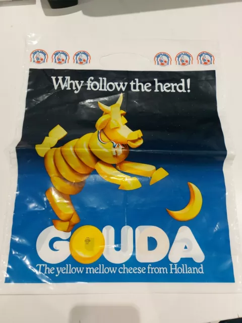 Gouda Dutch Cheese Holland Vintage Carrier Bag 80s