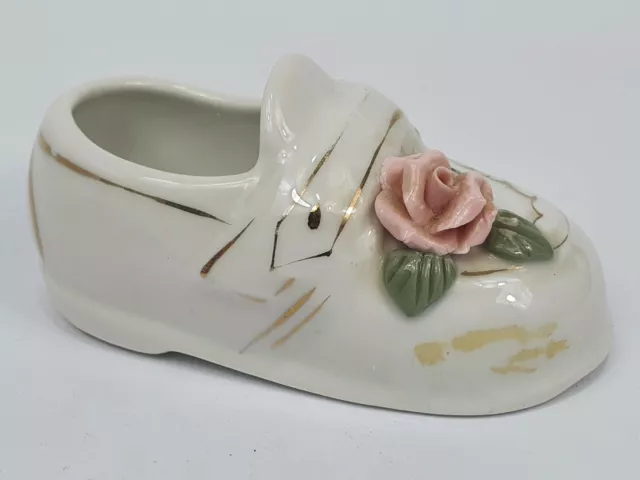 Vintage Porzellan Miniatur Schuhe Rose