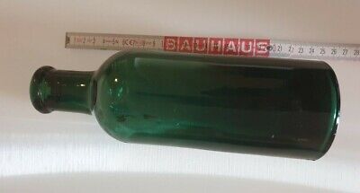 Antike Vintage Flasche Grünglas Pressglas  um 1900 Vase Deko 0,7L 2