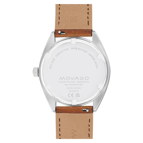 NUOVISSIMO Orologio Cognac Movado Da Uomo Heritage Series Quadrante Blu Datron 3650057 3