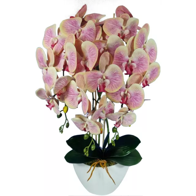 Orchidea artificiale Giallo Rosa Decorativa 60 cm da Interno