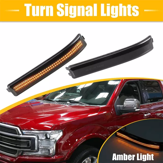 Sequential LED Side Mirror Light Turn Signal Lamp Reflector For Ford F-150 09-14 2