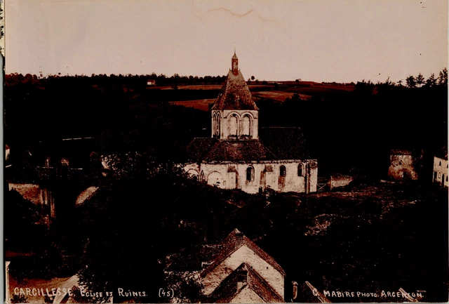 Tirage Citrate Vintage - Église De Charente-Maritime Vers 1900 - Format 6x8.5 Cm - Photo Ancienne Originale
