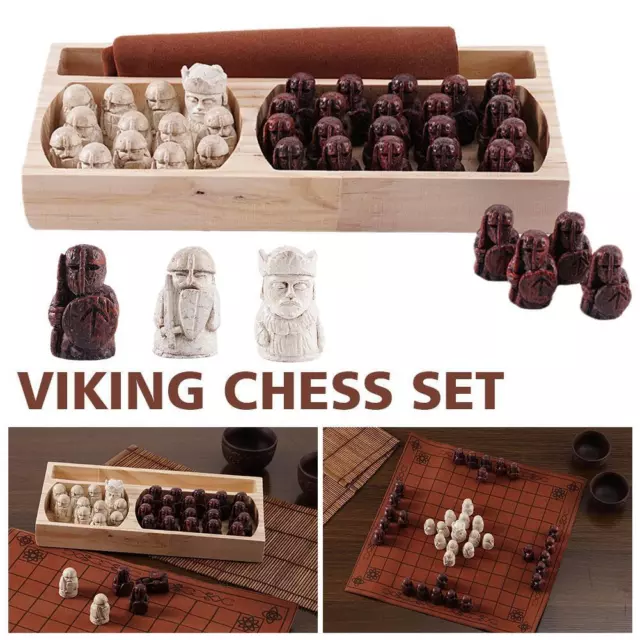 Hnefatafl Viking Chess Set Traditional Two-Player Strategy Board Game Chess Sets