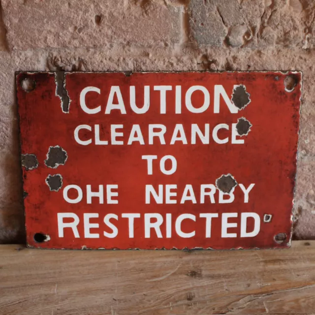 Original Caution Enamel Sign - Vintage Collectible Sign - Restricted Enamel Sign