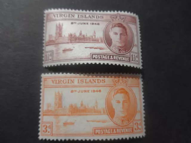 British Virgin Islands, 1946 Victory, SG 122/3, Mint hinged