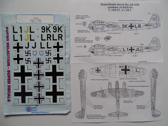 Super Scale decals 1/48 Junkers Ju 88A-1 & A-11