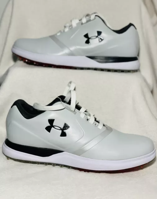 UA Under Armour Performance SL Golf Shoes, 1297177-101, Light Gray, Men's 8.5