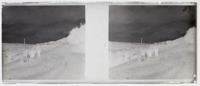 Family Campaign c1930 Photo NEGATIVE Stereo Glass Plate Vintage V33L25n32 3