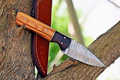 Custom Handmade Damascus Steel Fixed Blade Skinning Hunting Camping Knife- 1984