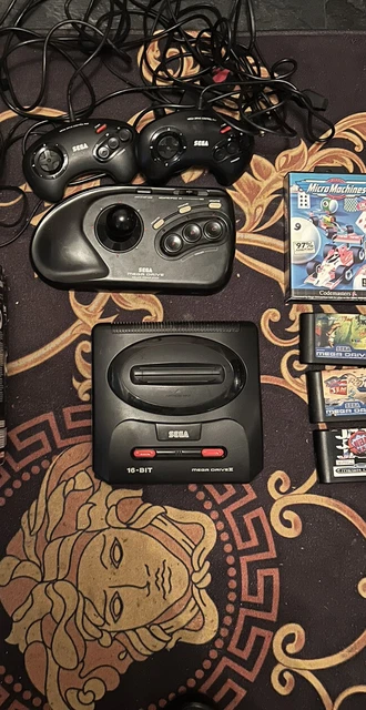 Sega Mega Drive II Console - Black With Games And Power Stick Earth Worm Jim1&2