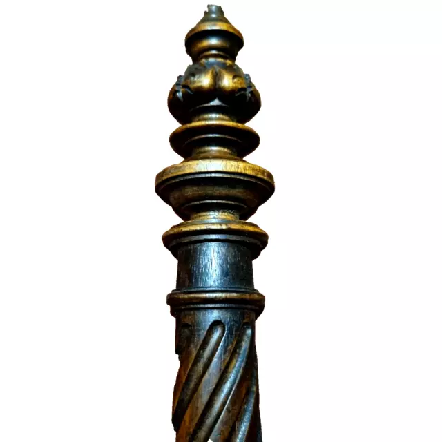 Wall spiral acanthus leaf carving column Antique French architectural salvage