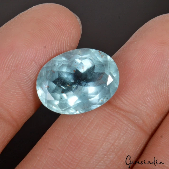 Certified 9.10Ct Natural Blue Santa Maria Untreated Aquamarine Oval Cut Rare Gem