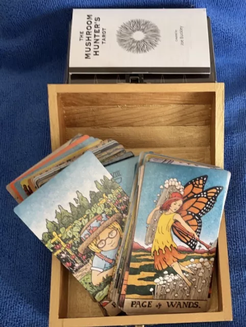 The Mushroom Hunter’s Tarot with brochure in Golden wooden Box