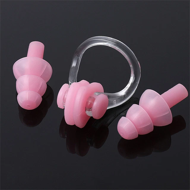 Silicone Waterproof Swim Nose Clip + Ear Plug Earplug Combo Set