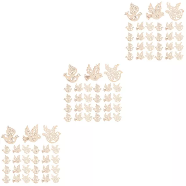 150 Pcs Unfinished Ornaments Peace Dove Accessories Home Forniture Decor Wooden