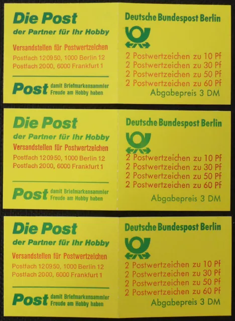 Berlin Markenheftchen Reklame kpl. Mi.Nr. 12 a-c postfrisch Mi.Wert 54 € (B228) 2